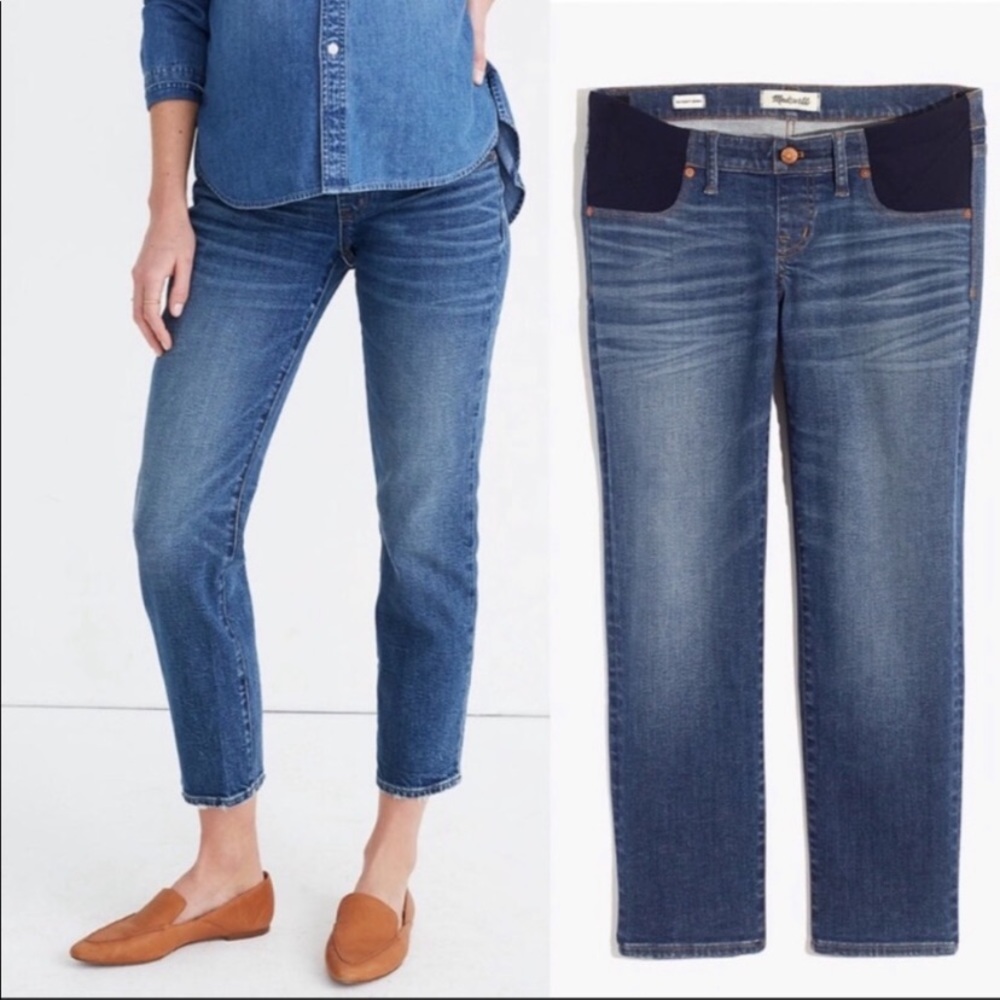 NEW Madewell Straight Maternity Panel Jeans 25